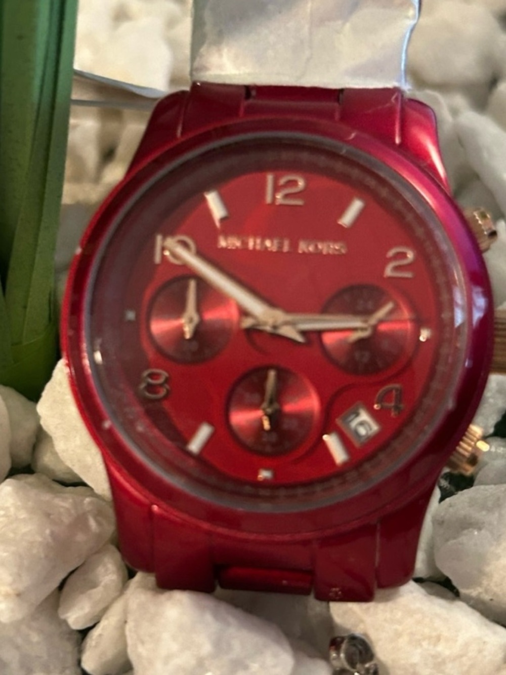 Michael Kors Runway Chronograph Red-Coated Stainless Steel Watch - Picture 10 of 13